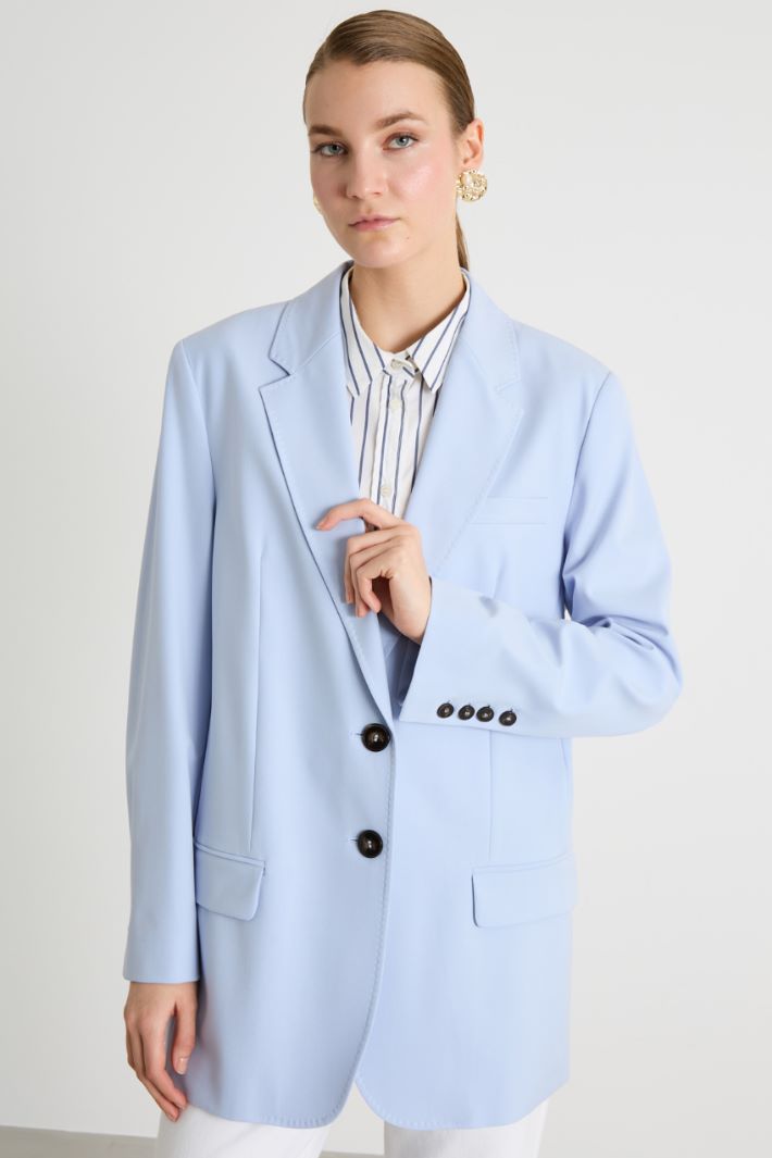 Blazer lungo in tela stretch Intrend - 2