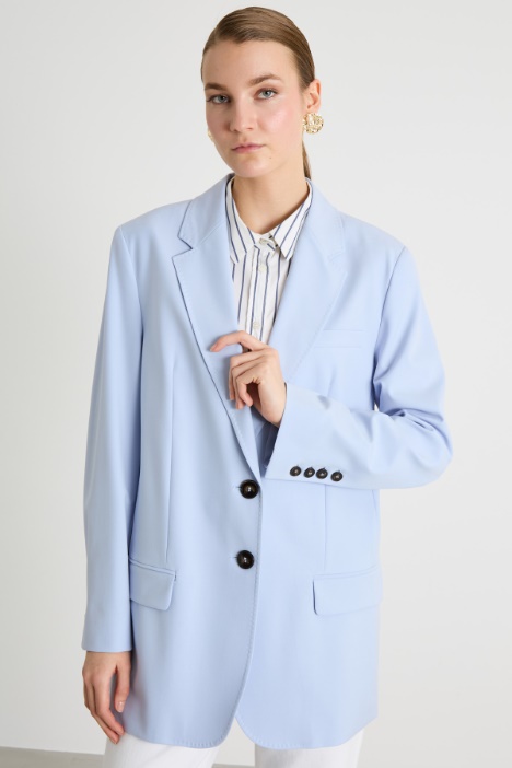 Longline stretch-canvas blazer Intrend