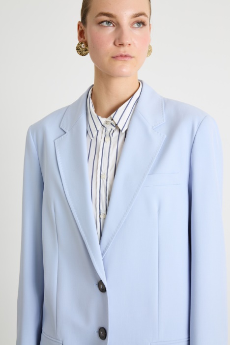 Blazer lungo in tela stretch