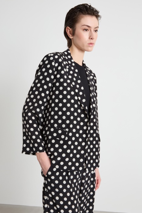 Printed blazer with belt Intrend