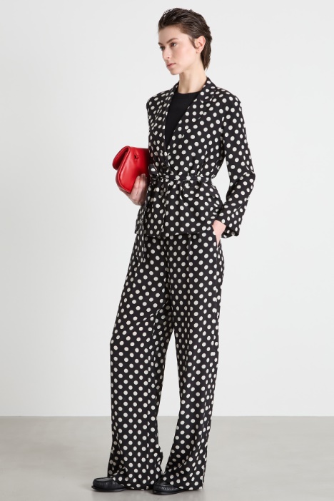 Printed blazer with belt Intrend