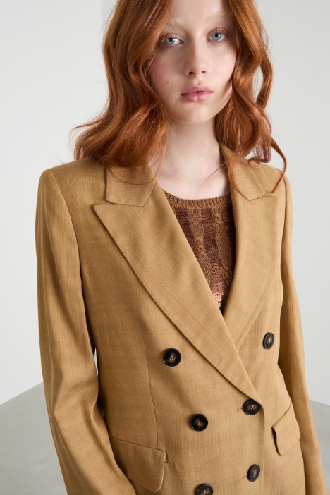 Blazer doppiopetto con rever a lancia