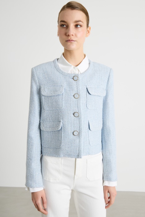 Sequinned Basketweave Jacket Intrend