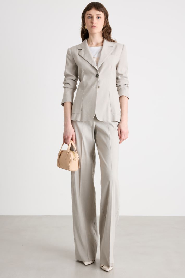 Linen-Blend Canvas Blazer Intrend