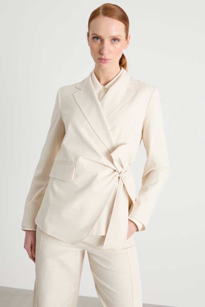 Sash-Tie Canvas Blazer Intrend - 2