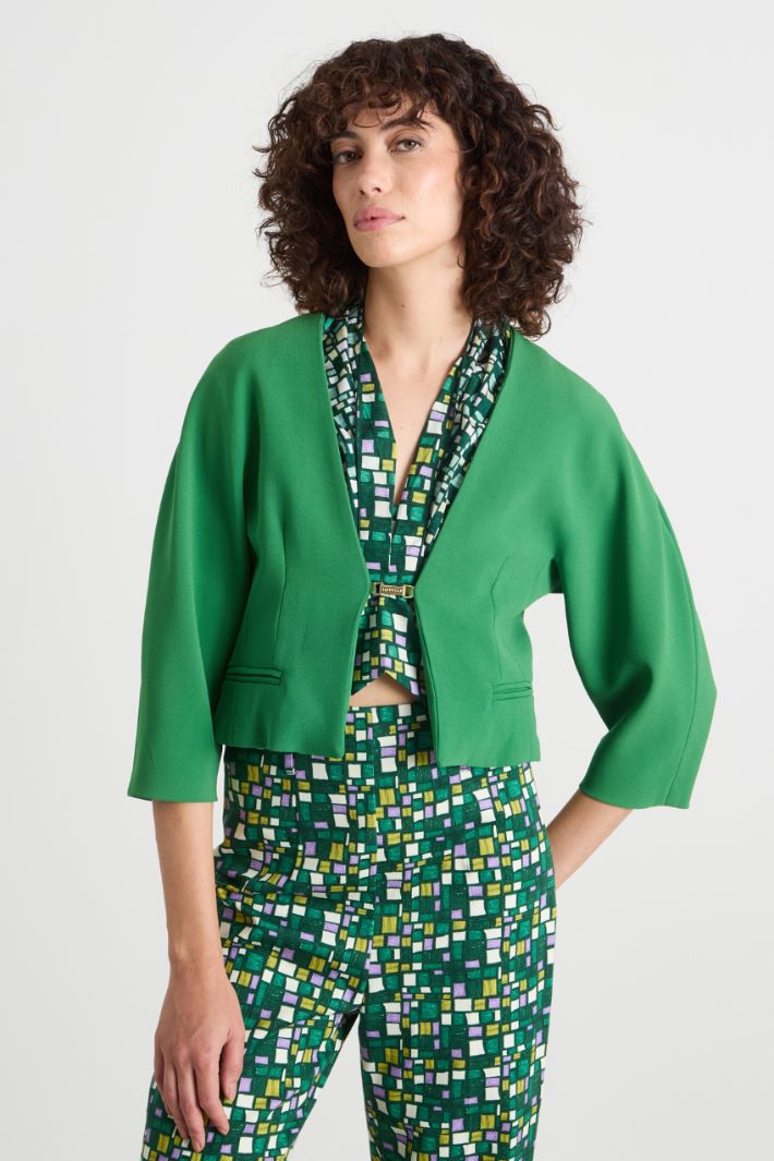 Giacca crop aderente in cady Intrend - 2