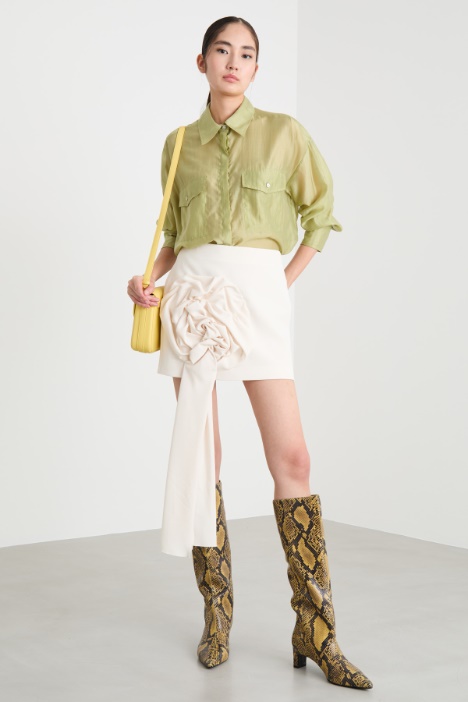 Flower-appliqué mini skirt Intrend