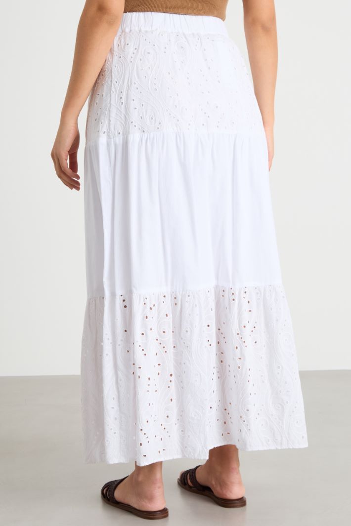 Broderie anglaise-hem long skirt Intrend - 4