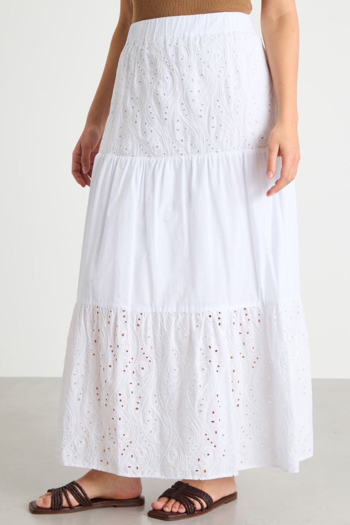 Broderie anglaise-hem long skirt Intrend - 2
