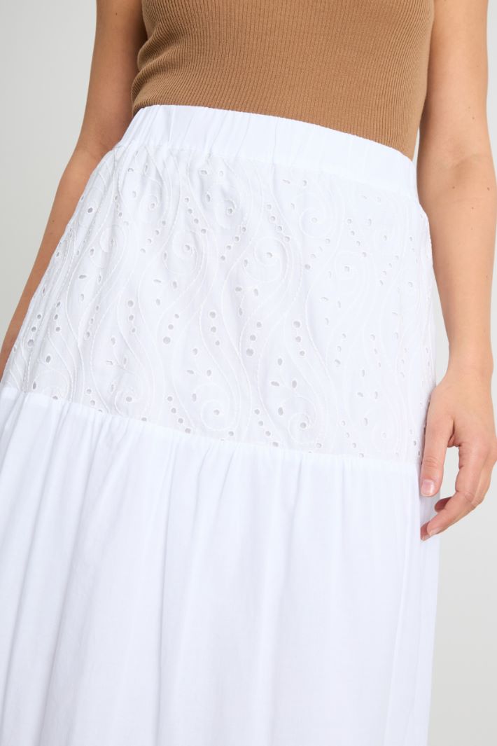 Broderie anglaise-hem long skirt Intrend - 3