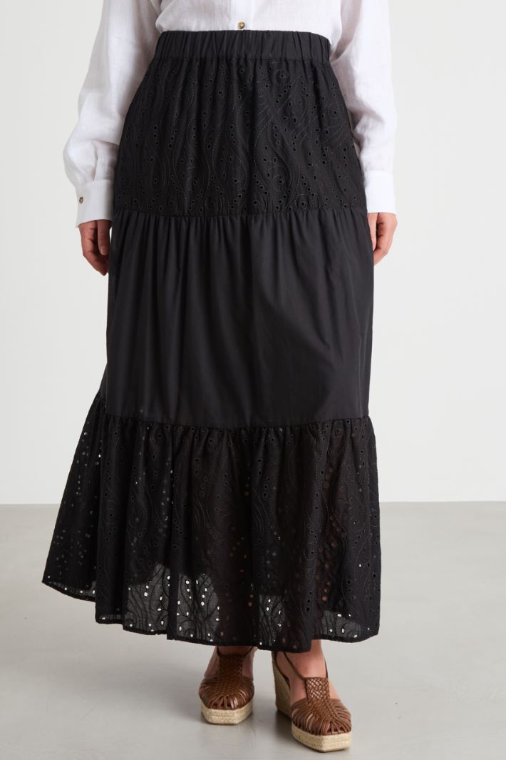 Broderie anglaise-hem long skirt Intrend - 2