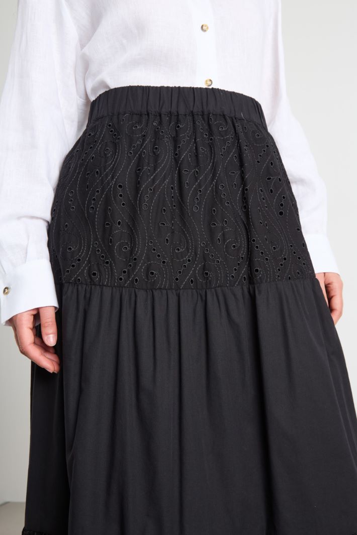 Broderie anglaise-hem long skirt Intrend - 3