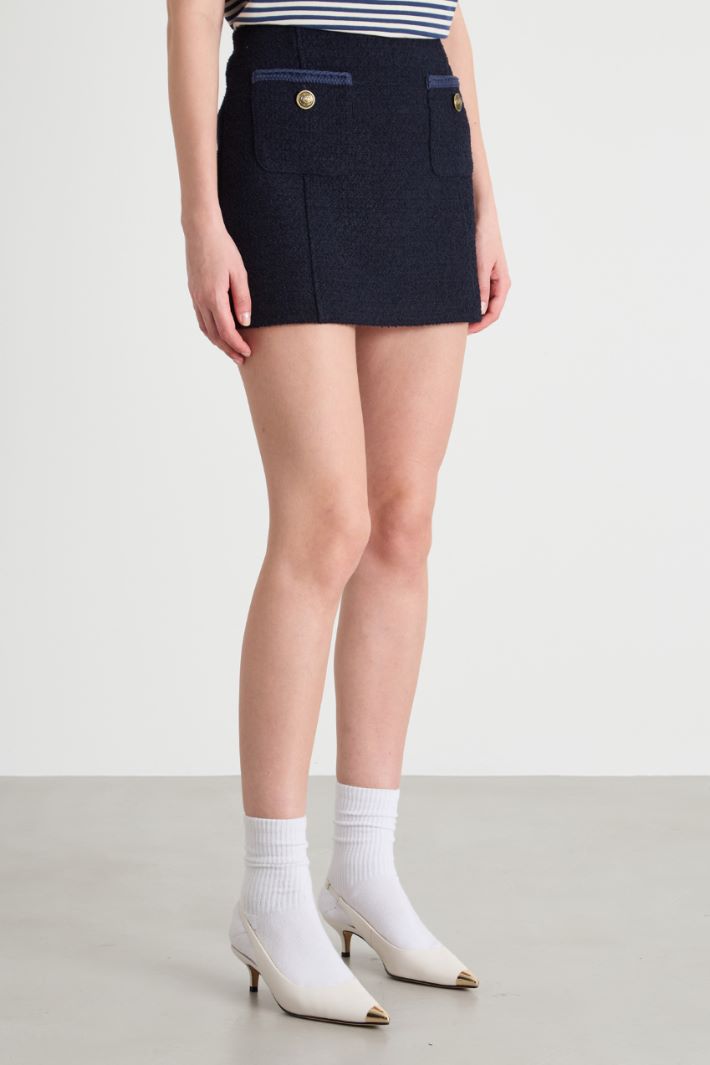Short skirt in stretch basketweave Intrend - 2