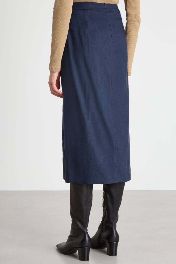 Centre-slit midi skirt Intrend - 4