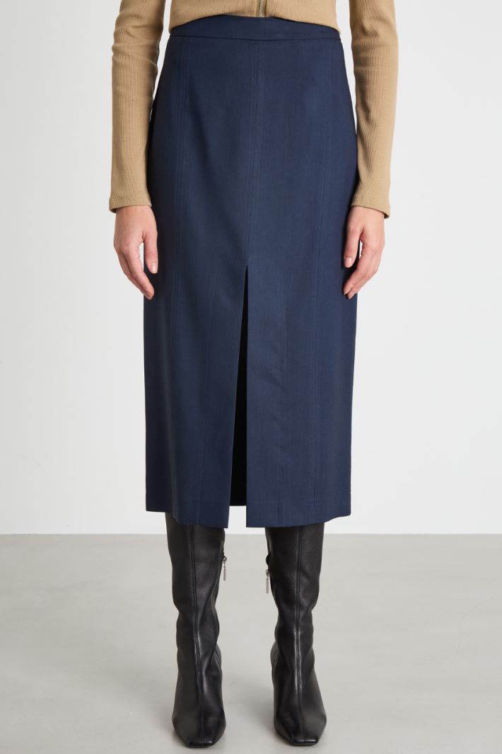 Centre-slit midi skirt Intrend - 2