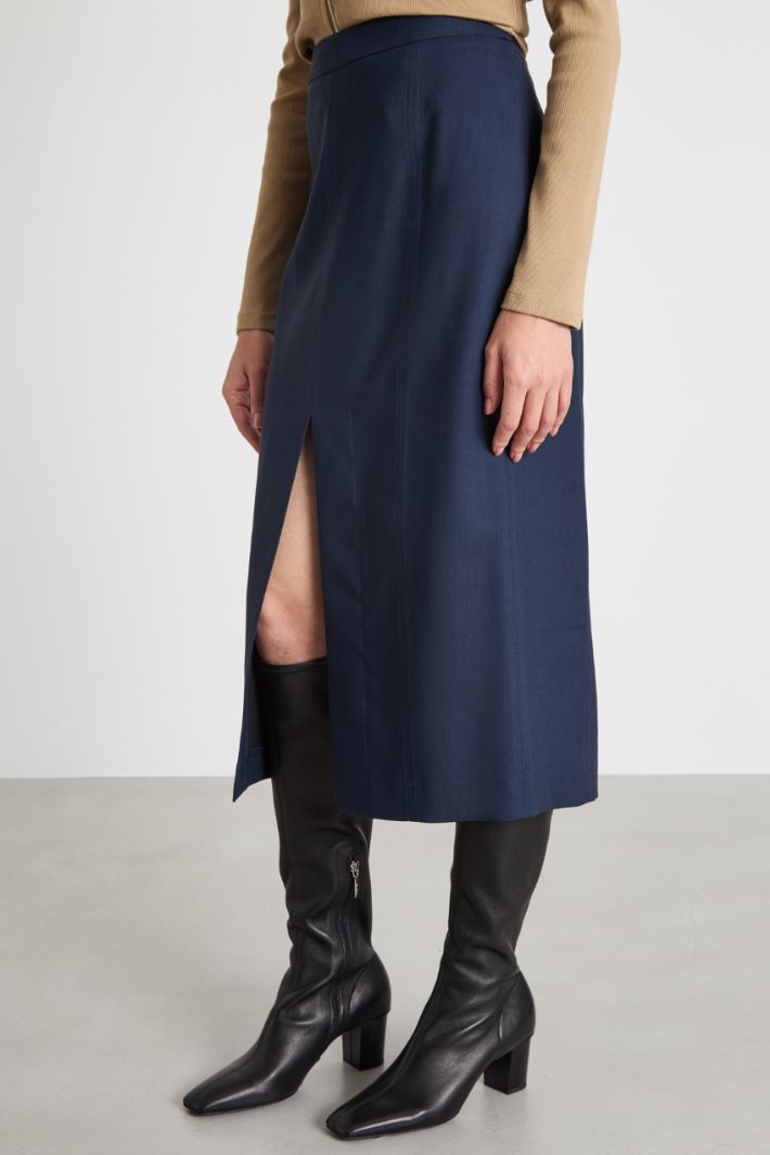 Centre-slit midi skirt Intrend - 3