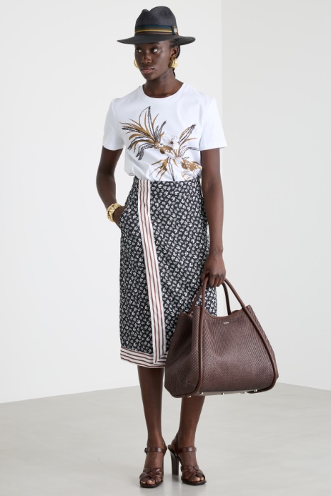 Gonna a pareo in twill stampato Intrend