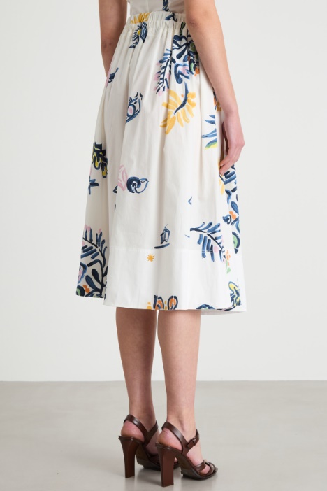 Gonna midi con coulisse in vita