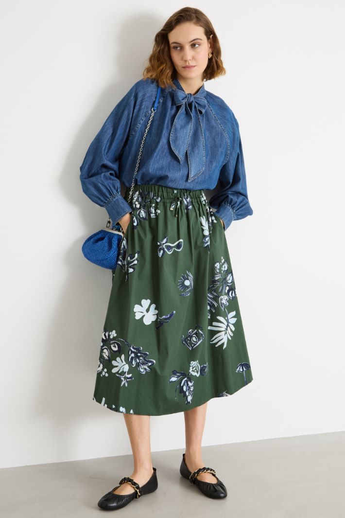 Drawstring-waist midi skirt Intrend