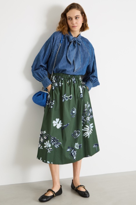 Drawstring-waist midi skirt Intrend