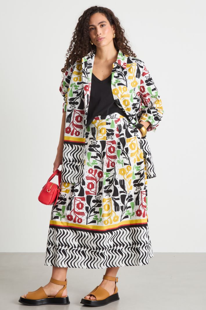 Belted printed skirt Intrend