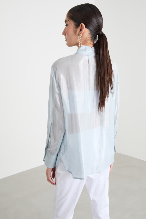 Blusa in chiffon laminato