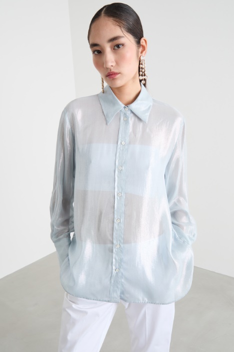 Blusa in chiffon laminato