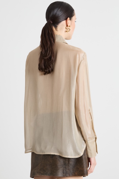 Blusa in chiffon laminato