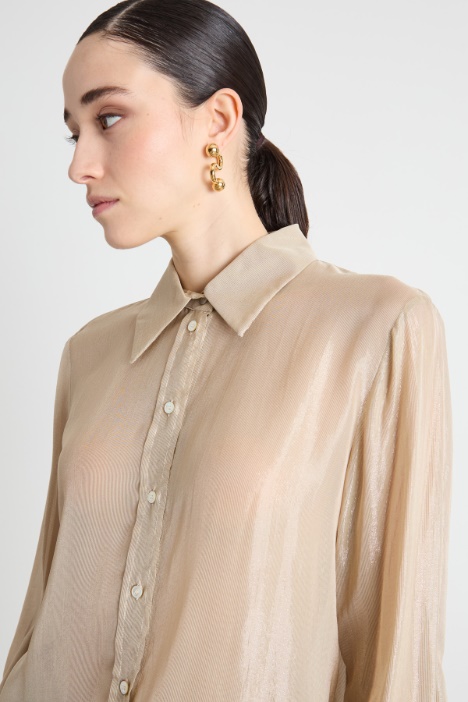 Blusa in chiffon laminato