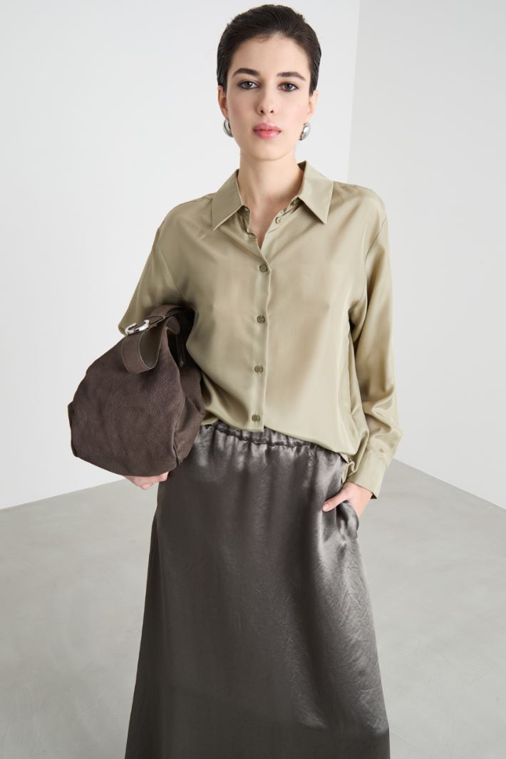 Flowing habotai silk blouse Intrend - 2