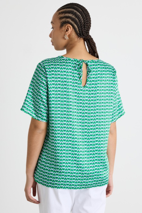 Blusa in twill stampato