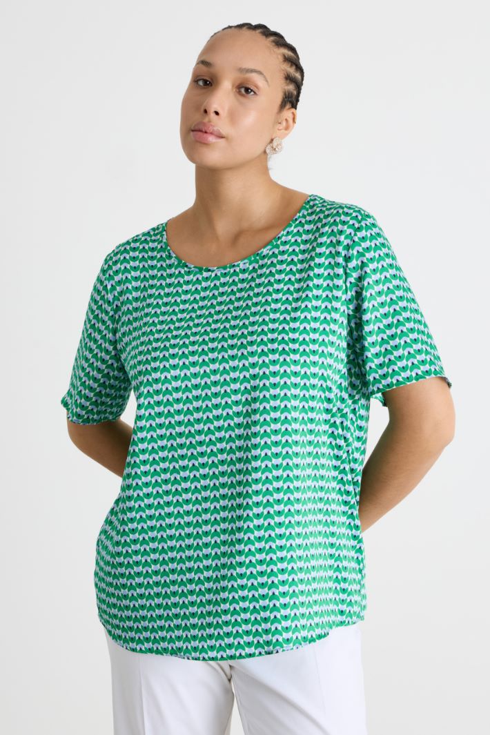 Printed Twill Blouse Intrend - 2