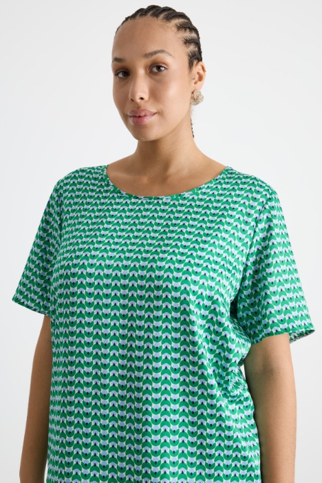 Blusa in twill stampato
