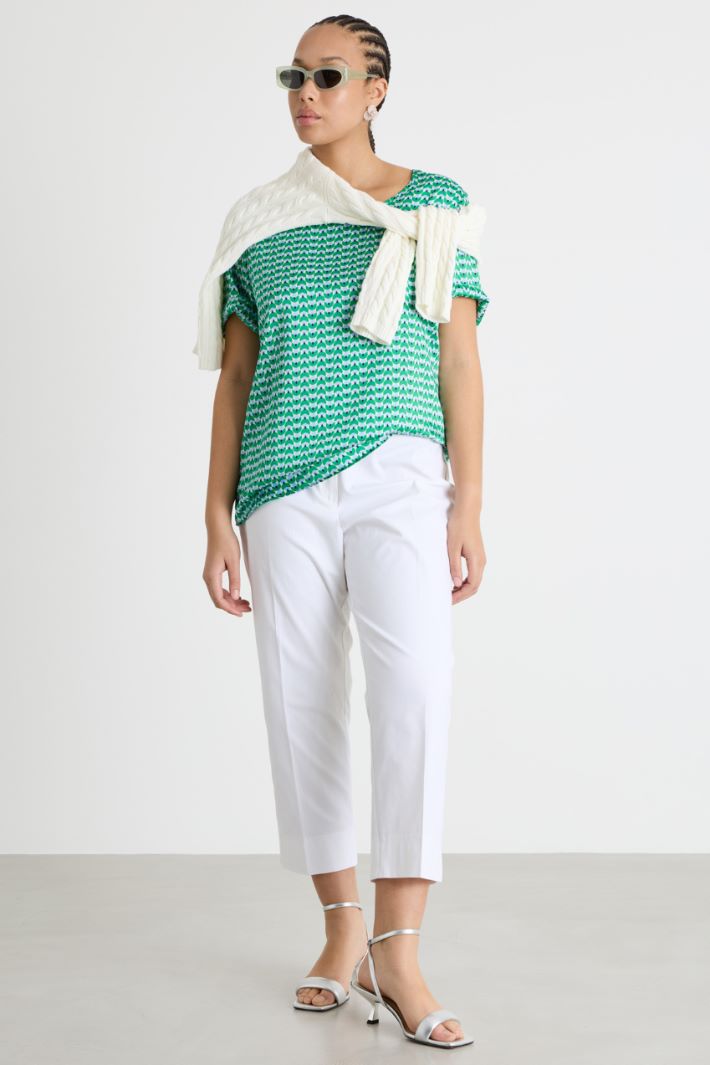 Printed Twill Blouse Intrend