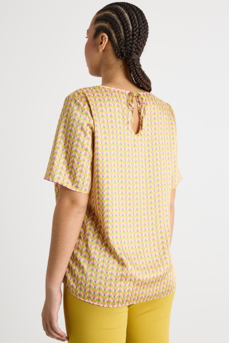 Blusa in twill stampato