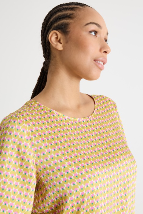 Blusa in twill stampato