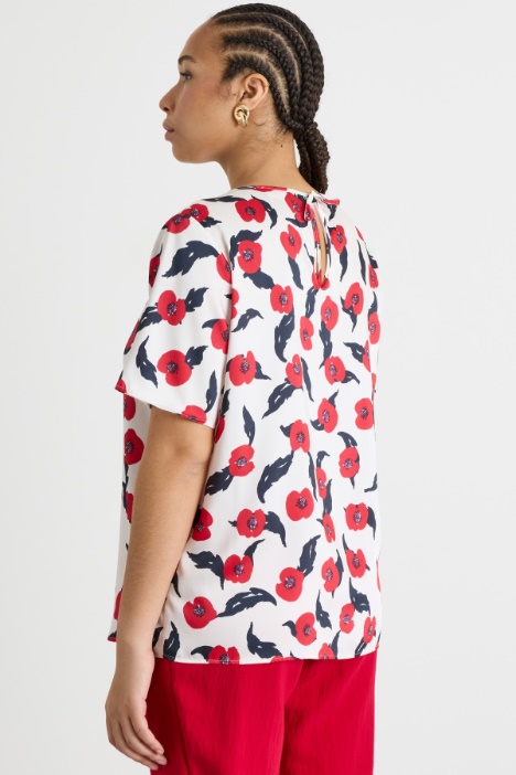 Blusa in twill stampato