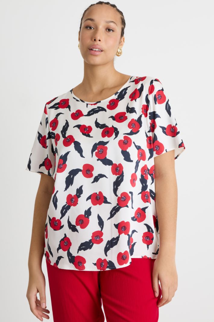 Blusa in twill stampato Intrend - 2