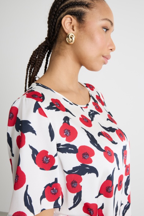 Blusa in twill stampato