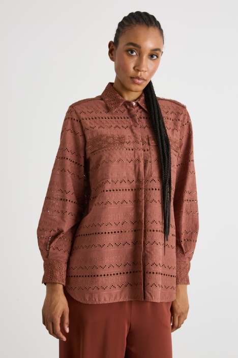 Cotton-blend voile shirt Intrend