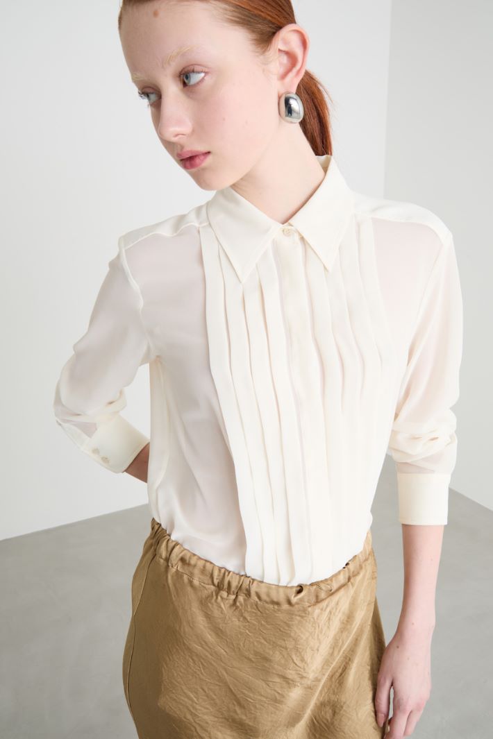 Pleated georgette blouse Intrend - 3