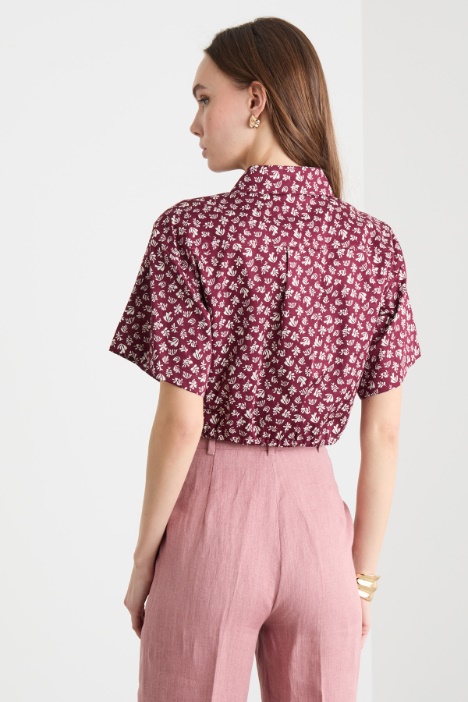 Camicia crop in raso