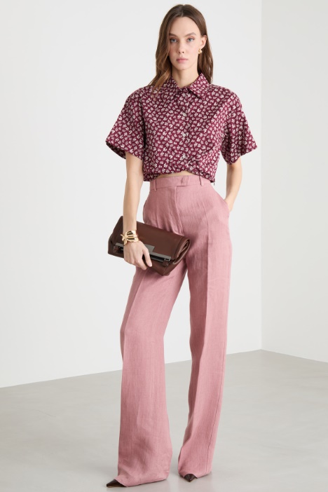 Cropped satin shirt Intrend