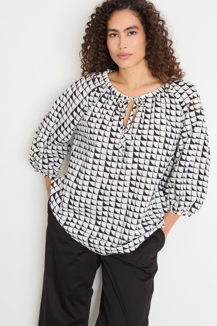 Printed muslin blouse Intrend - 2