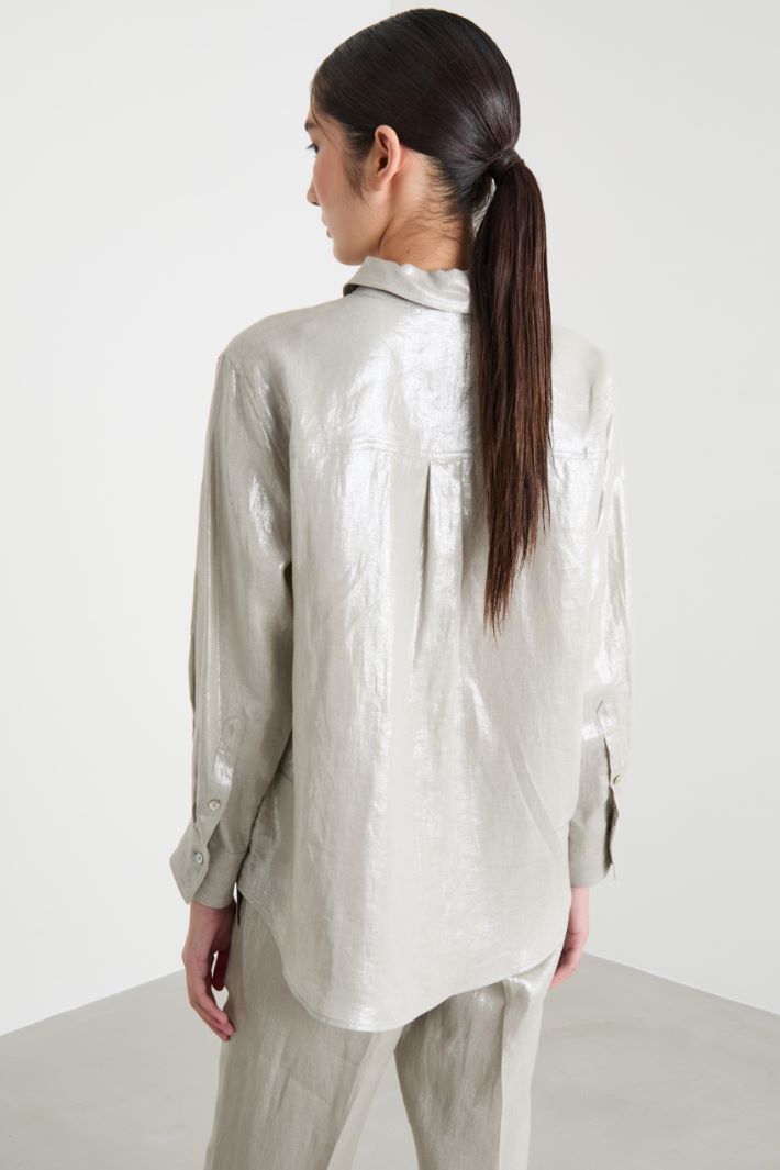 Foiled linen blouse Intrend - 4