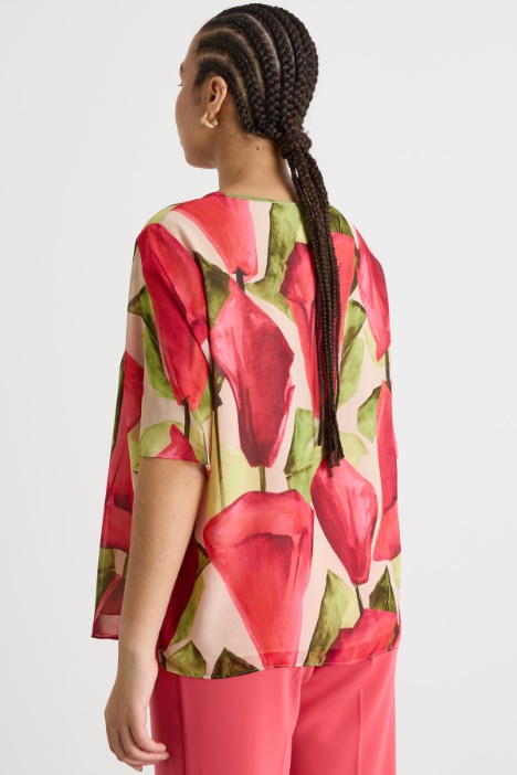 Top de georgette estampado