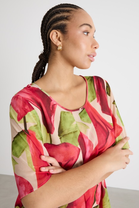 Top de georgette estampado