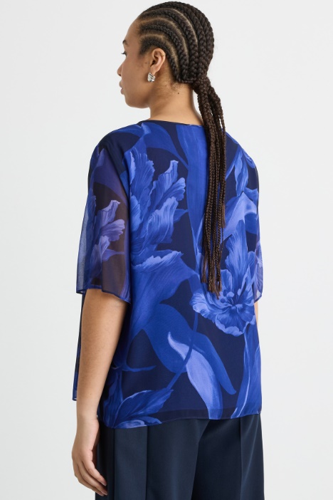 Top in georgette stampata