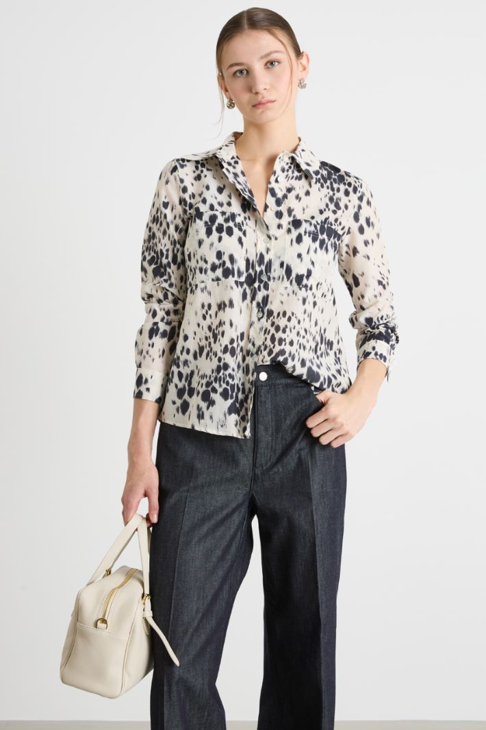 Printed muslin blouse Intrend - 2