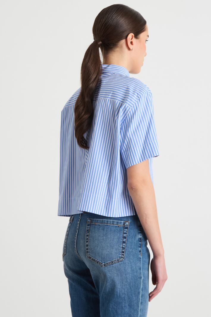 Camisa crop de popelina Intrend - 4
